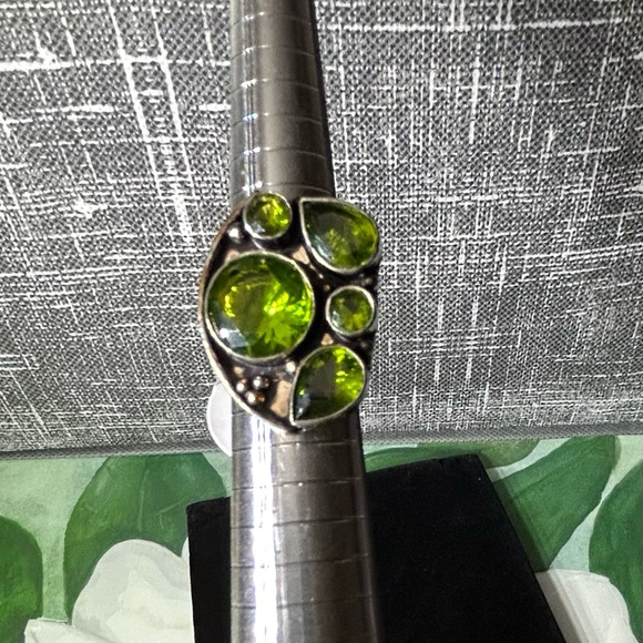 Funky Synthetic Peridot Ring - Picture 1 of 8